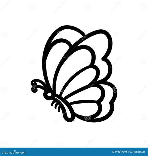 cartoon butterfly black and white